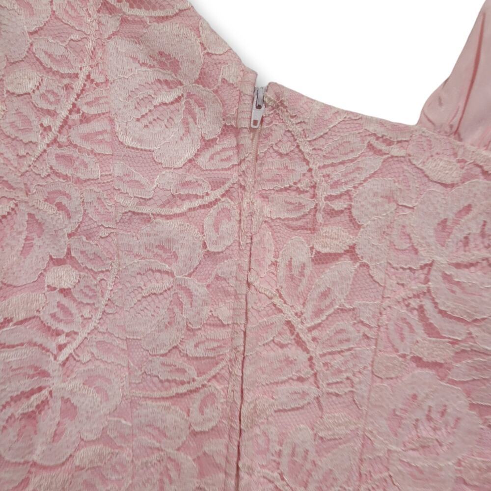 Roberta California Vintage Pink Lace Ruffle Bodycon Dress – Size 5/6 - Picture 2 of 14